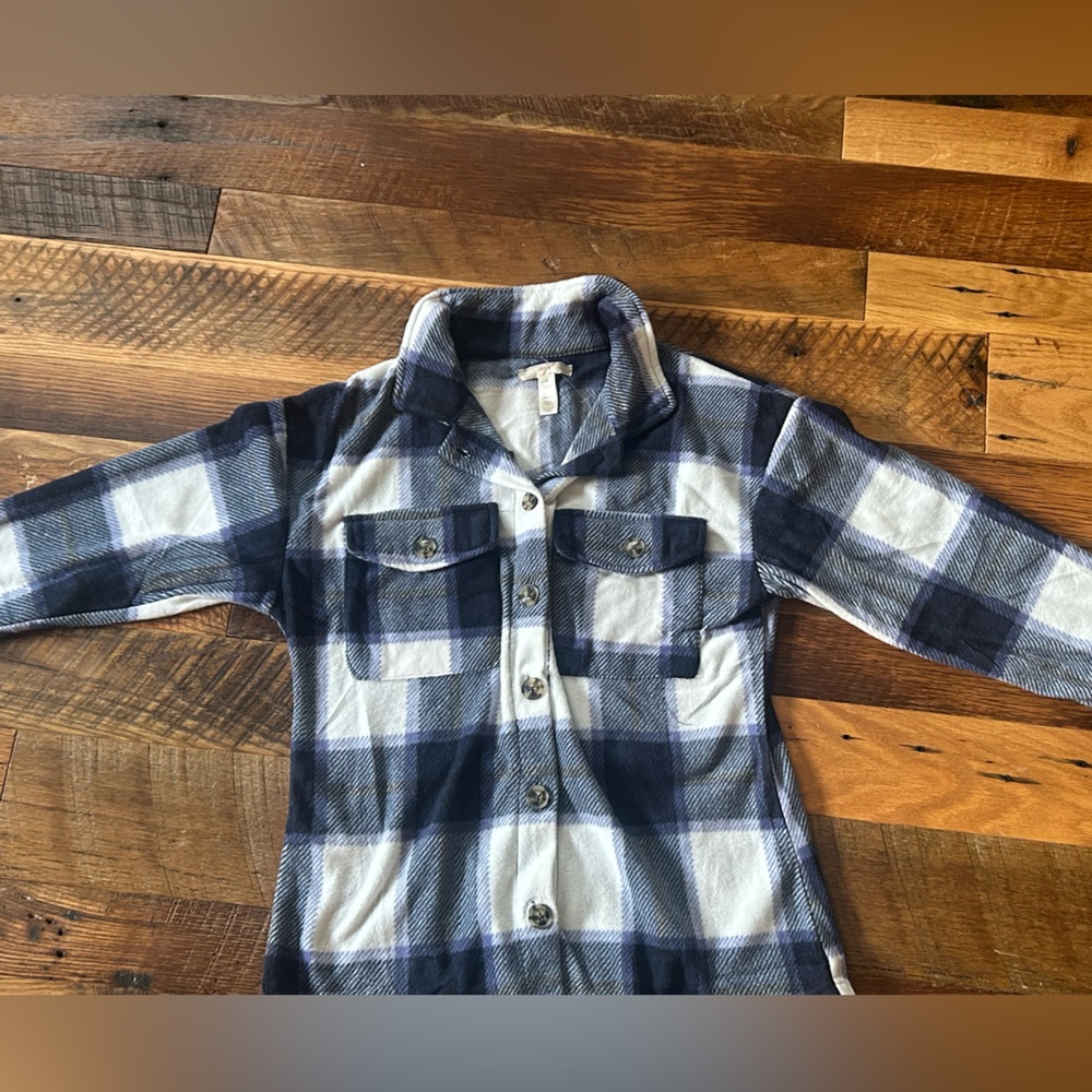 NYC Blue and White Plaid Button-Up Shirt
